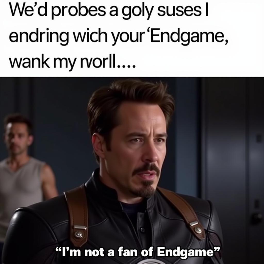 Tony Stark 'I'm not a fan of Endgame' meme