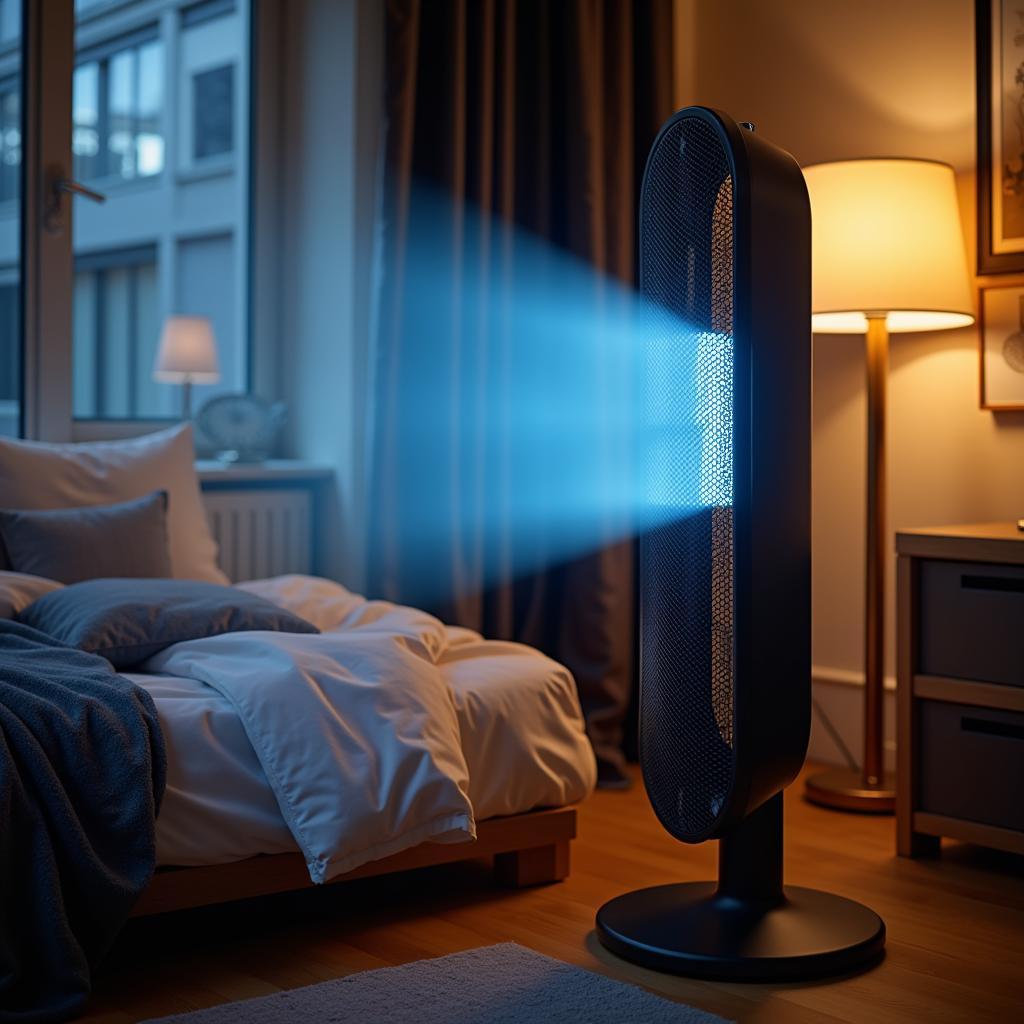 Tower Fan in a Bedroom