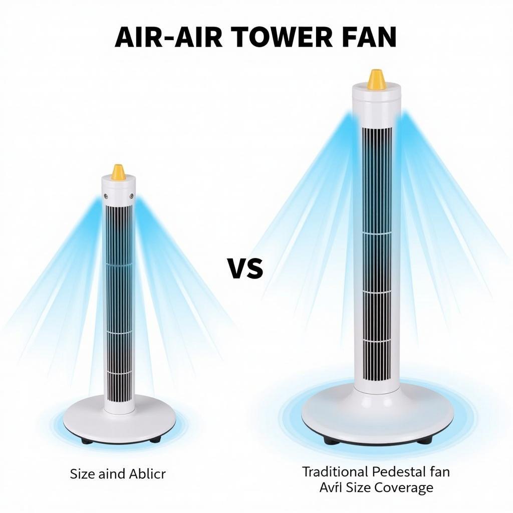 Comparison between a tower fan and a pedestal fan