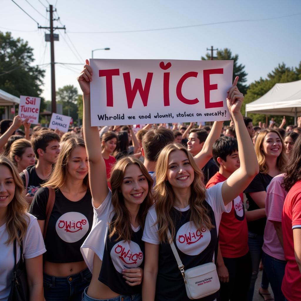 TWICE fans gathering for a fan event