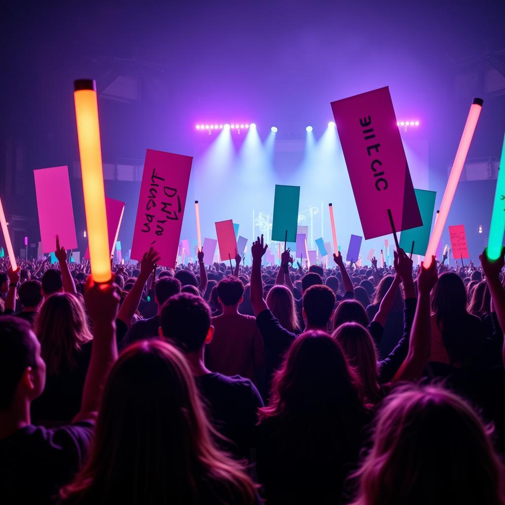 TWICE fans showing their support at a concert