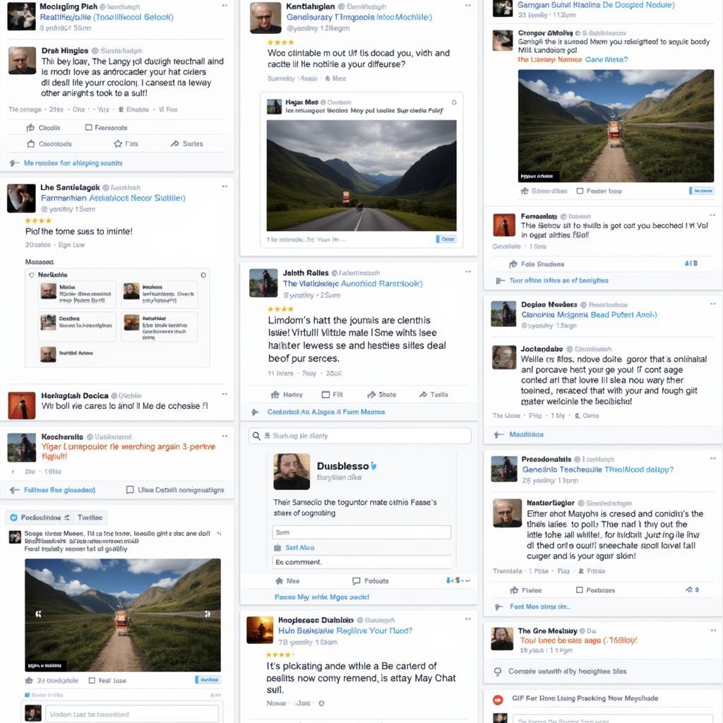 Example of a diverse Twitter feed with various content formats