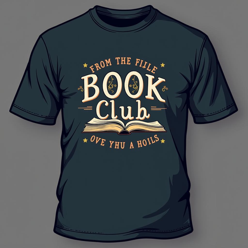 Typography-Focused T-Shirt Design for a Book Club