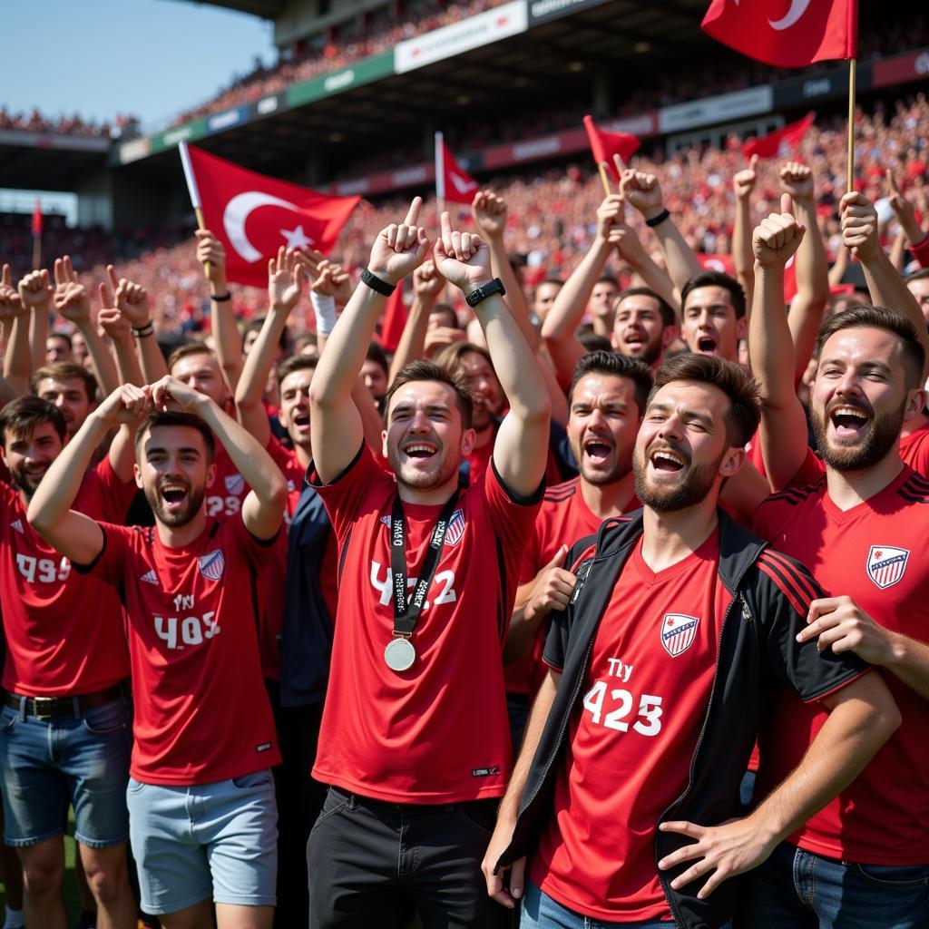 U23 fans celebrating a victory