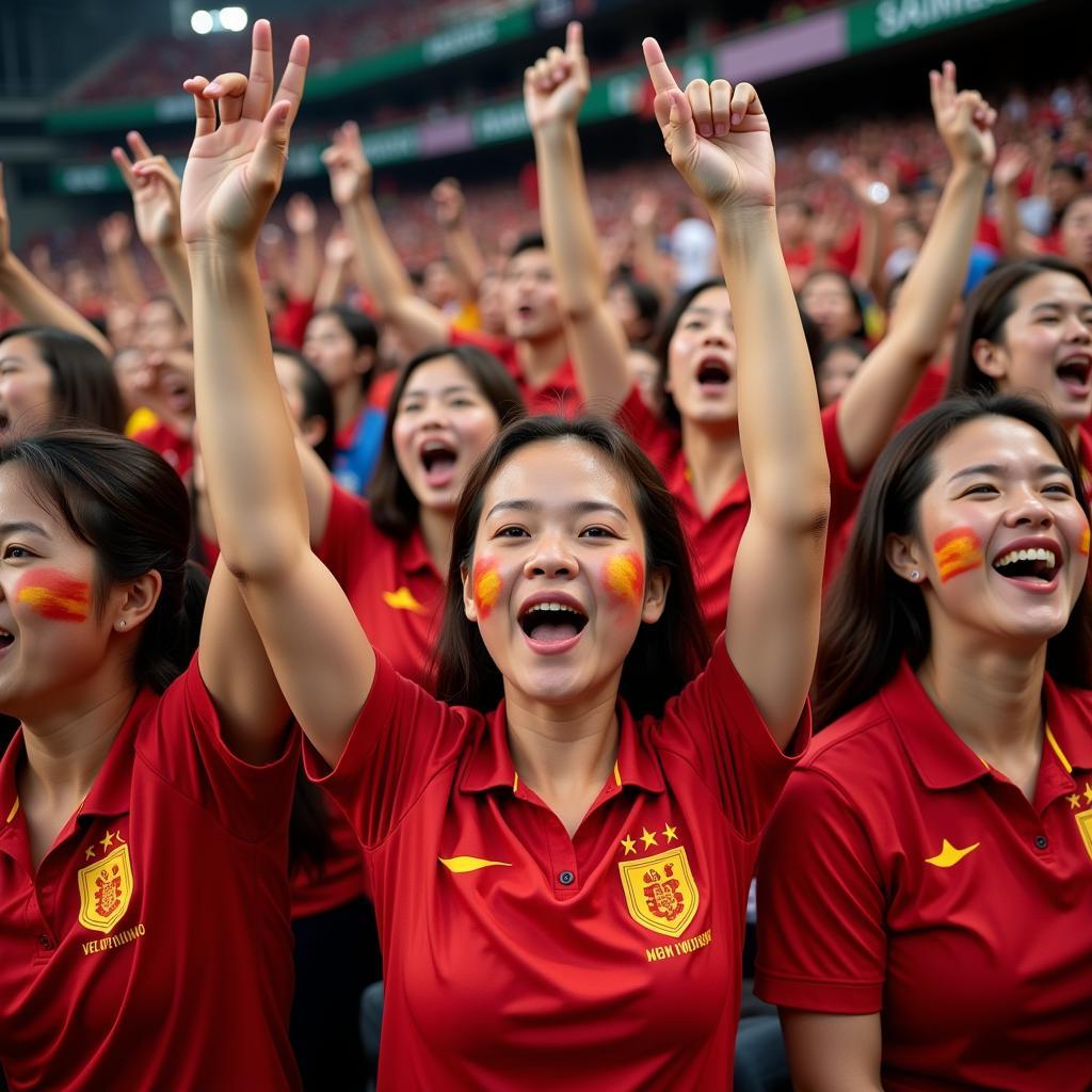 U23 Vietnam Female Fans Celebrating Victory