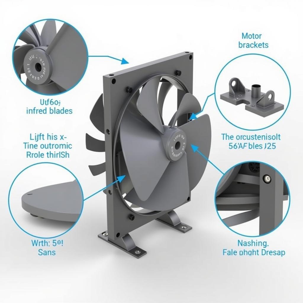 Close-up of a UF60 fan highlighting its design and components