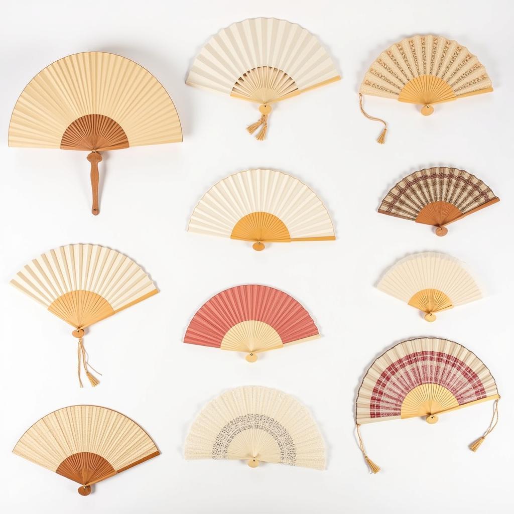 Different types of accordion style fans