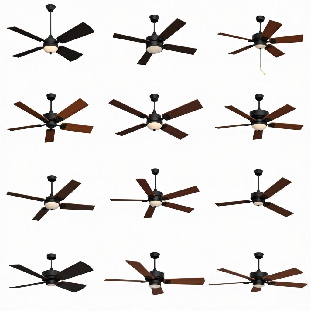 Different Styles of Ceiling Fan 3D Models