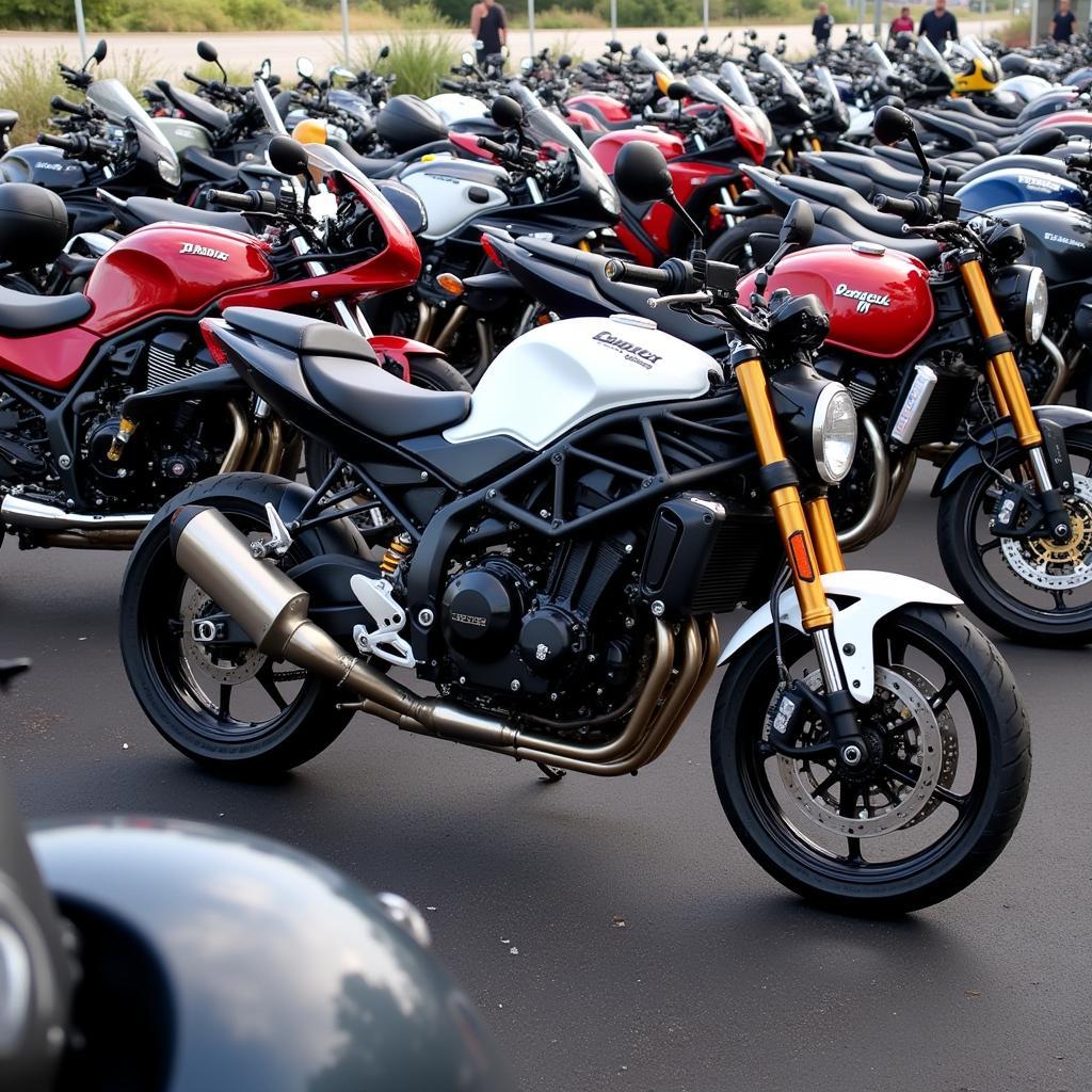 Group of various 1000cc motorcycles