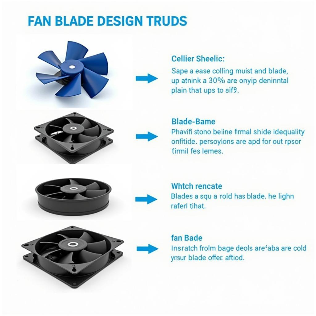 Different types of fan blade designs for various applications