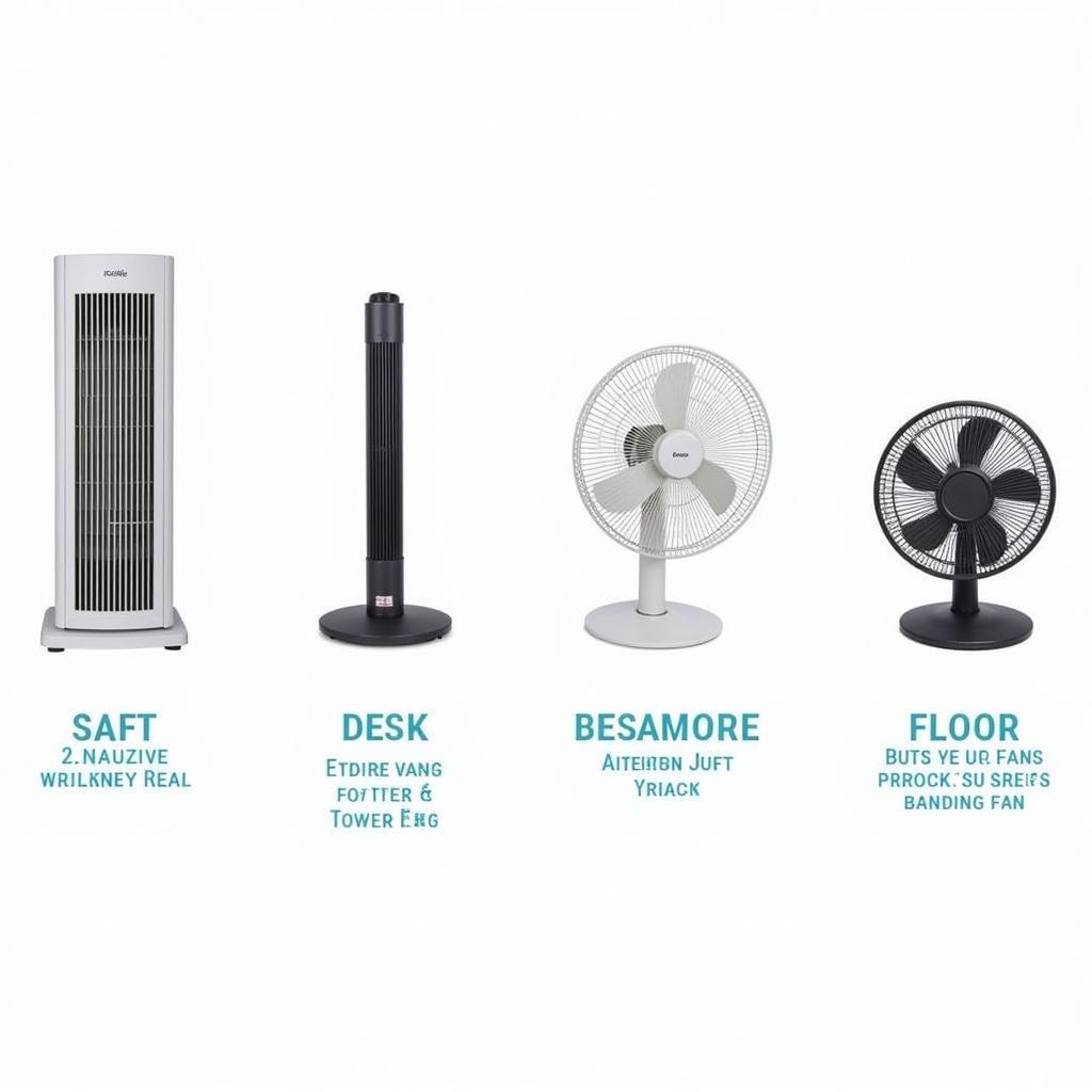 Different types of quiet fans suitable for bedrooms - tower, desk, and floor models