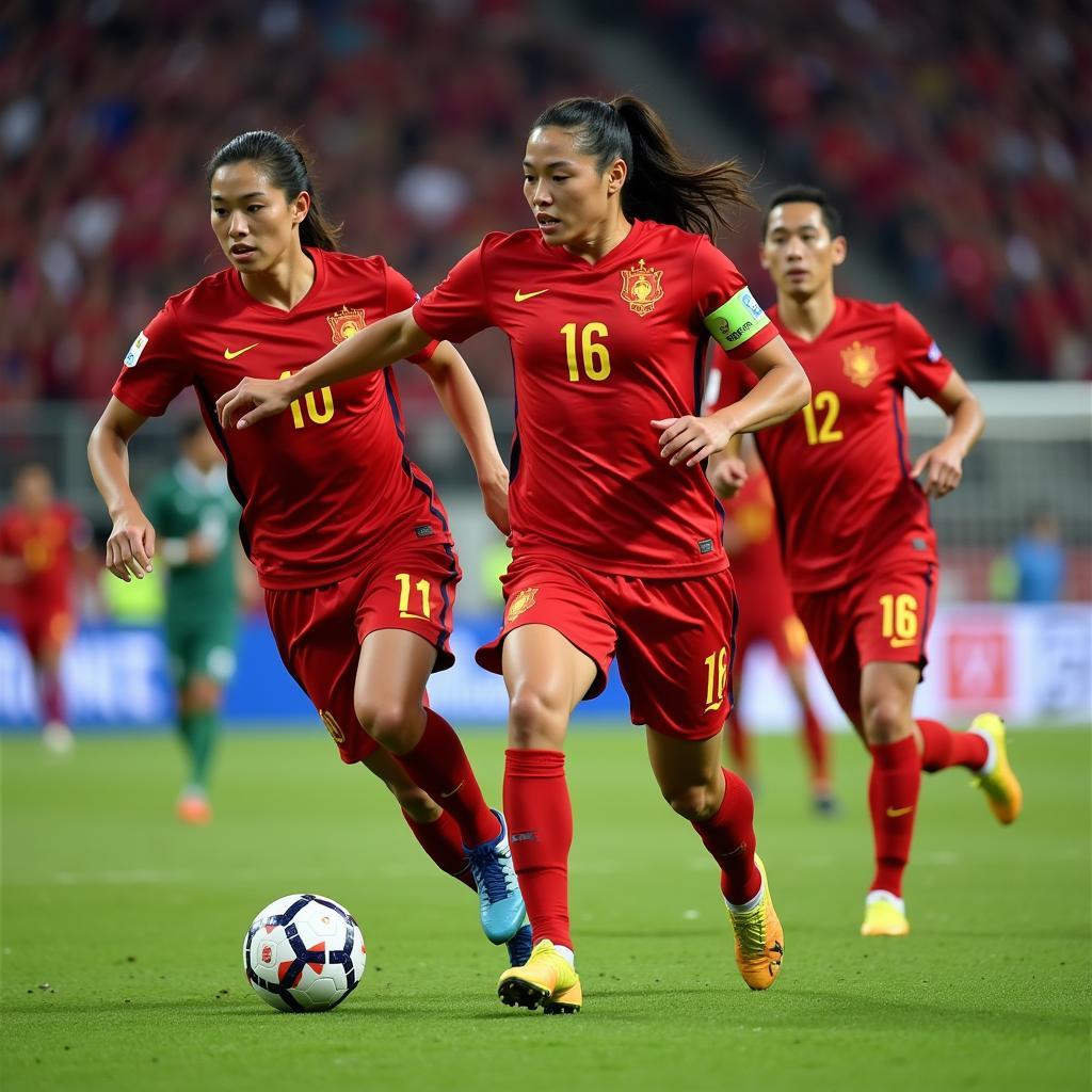 Vietnam national team in action