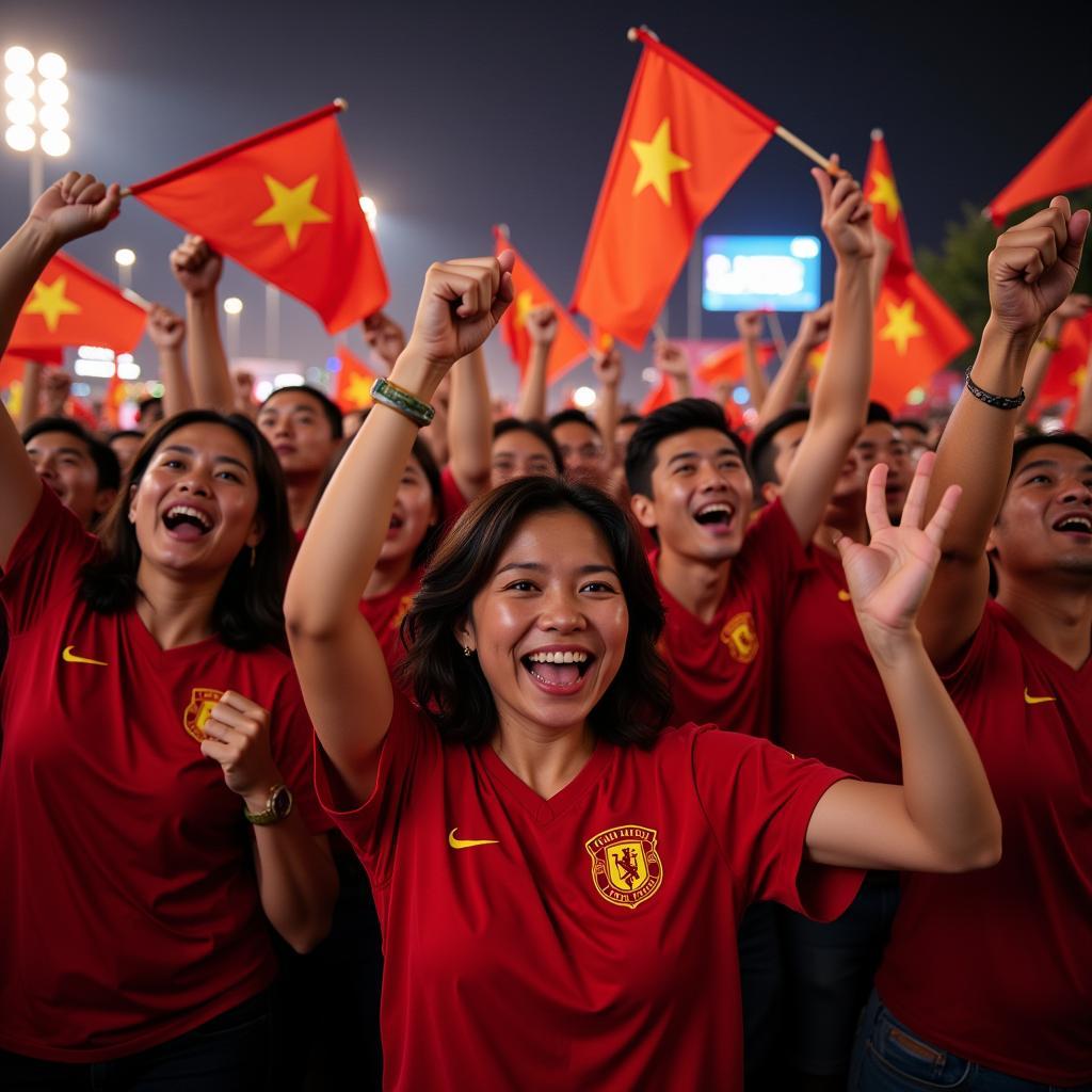 Vietnamese-American Football Fans Cheering