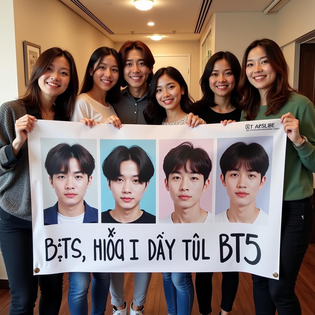 Vietnamese ARMY with BTS banner