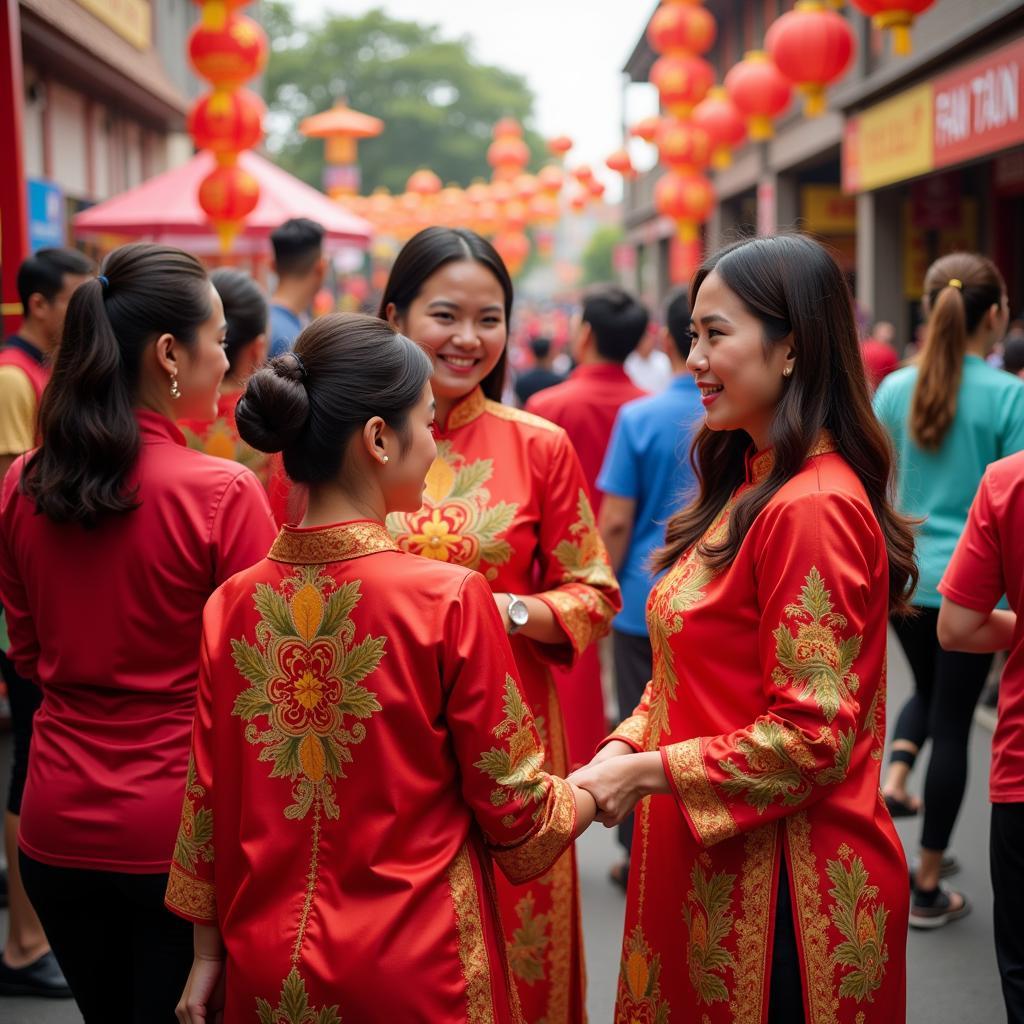 Vietnamese Cultural Event with Traditional Clothing