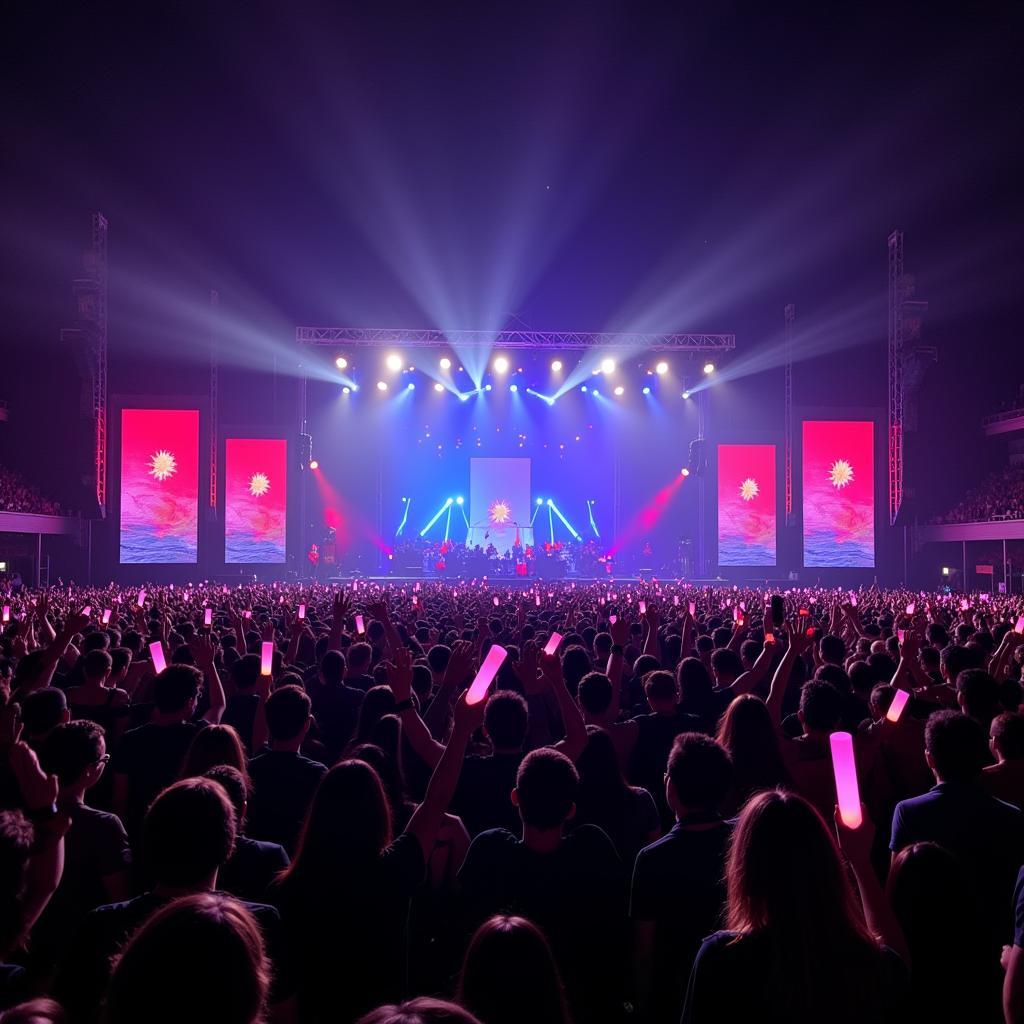 A large crowd of Vietnamese fans at a Sơn Tùng concert