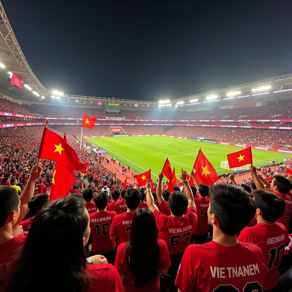 Vibrant Vietnamese football fan celebrations