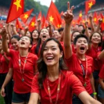 Vietnamese Football Fans Cheering