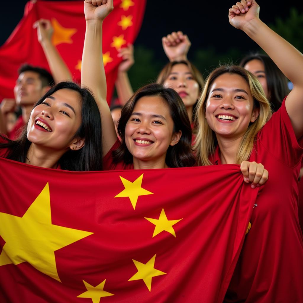 Vietnamese Fans Celebrating Victory