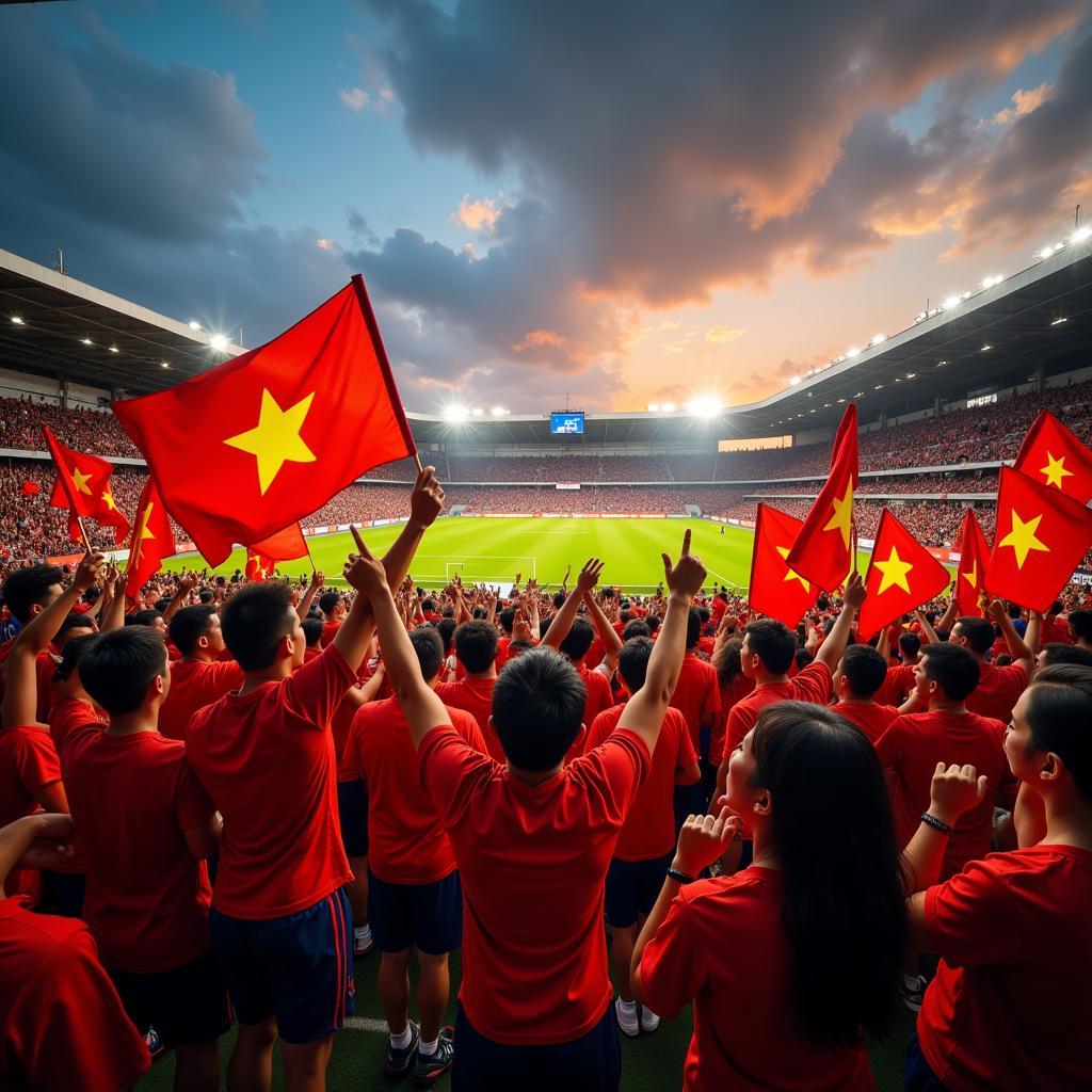 Vietnamese Football Fans Cheering