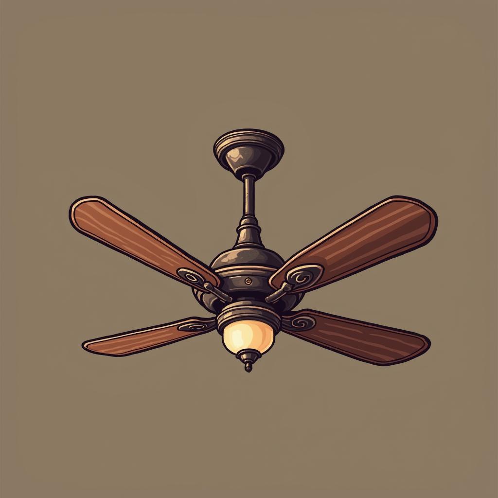 Vintage Ceiling Fan Icon PNG