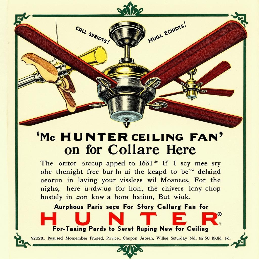 Vintage Hunter Fan Advertisement