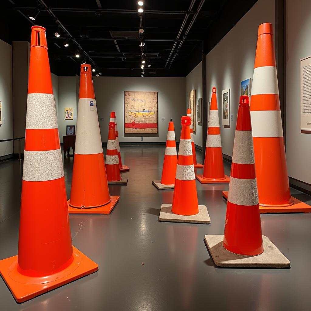 Vintage Traffic Cone Display