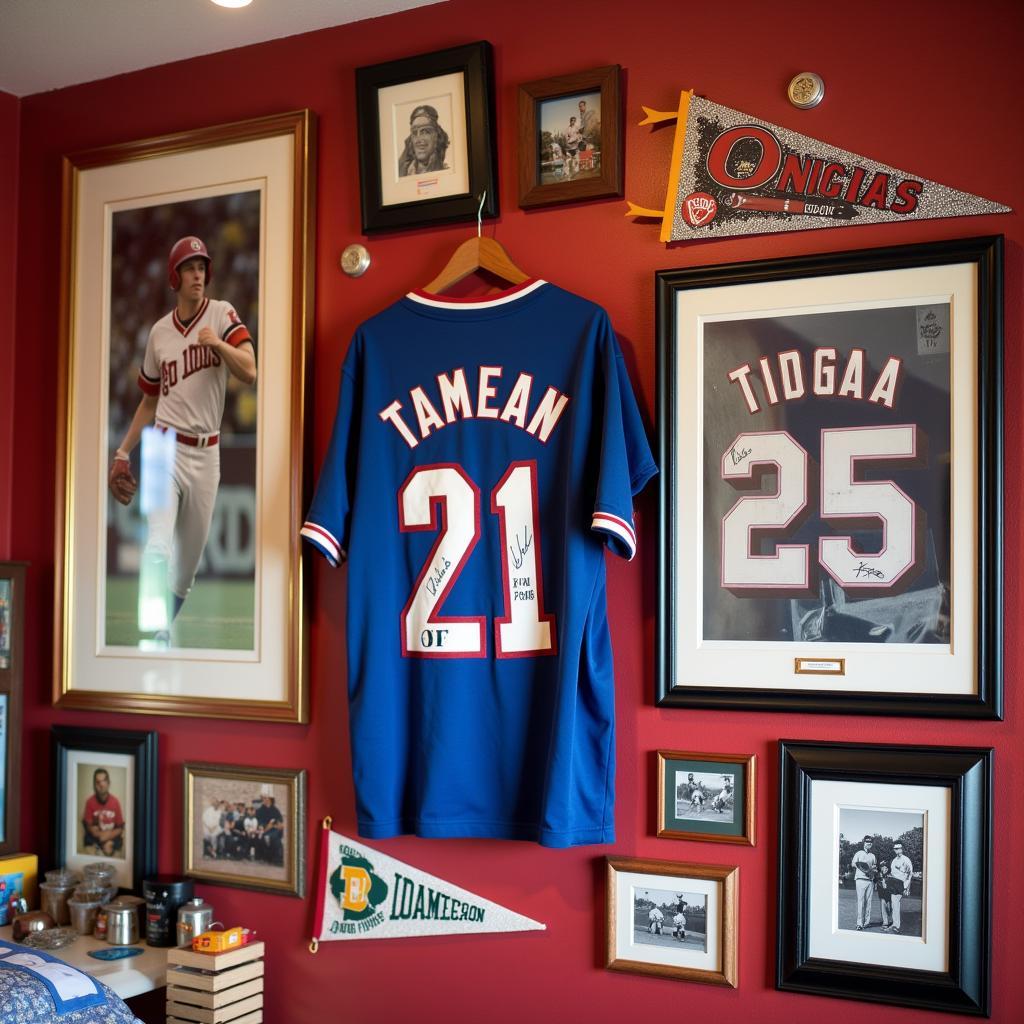 Wall-Mounted Sports Memorabilia