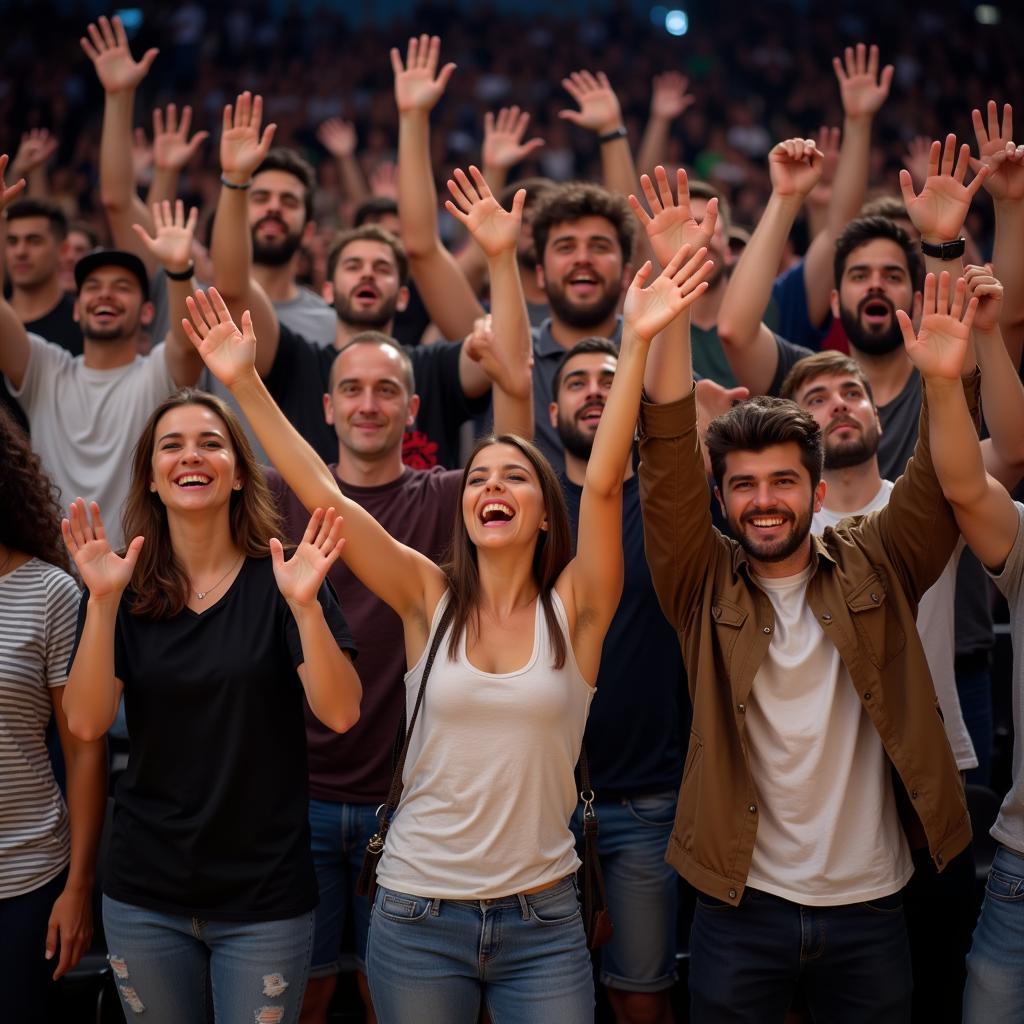 Diverse Fans Cheering