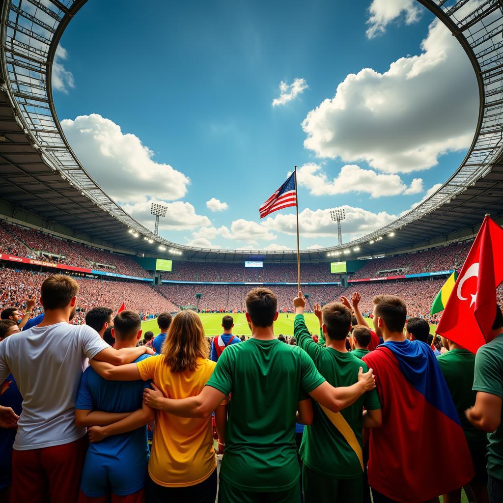 Fans celebrating at the World Cup