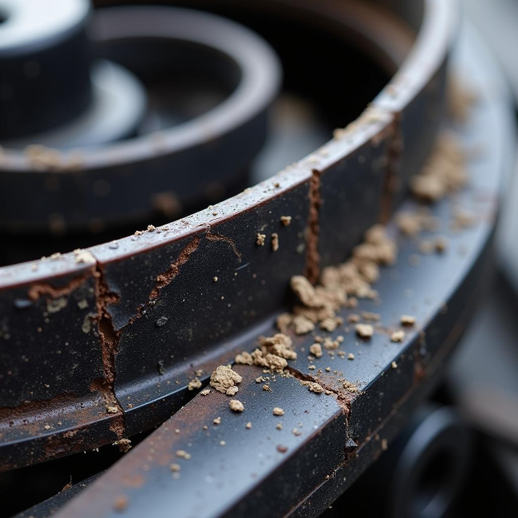 Worn Car Fan Belt