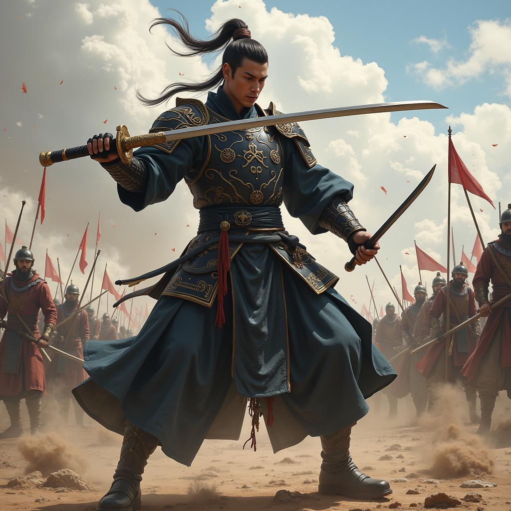 Xiahou Dun in battle stance