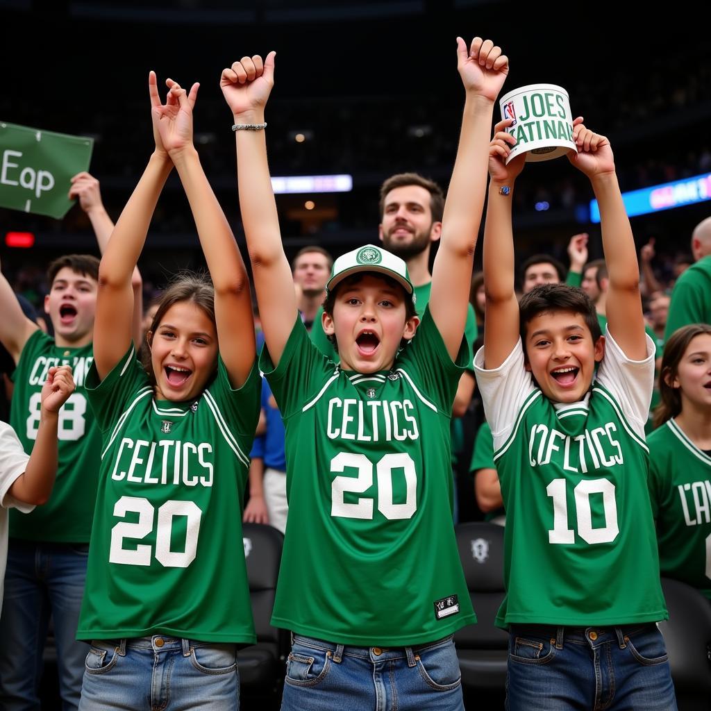 Young Celtics Fans Cheering