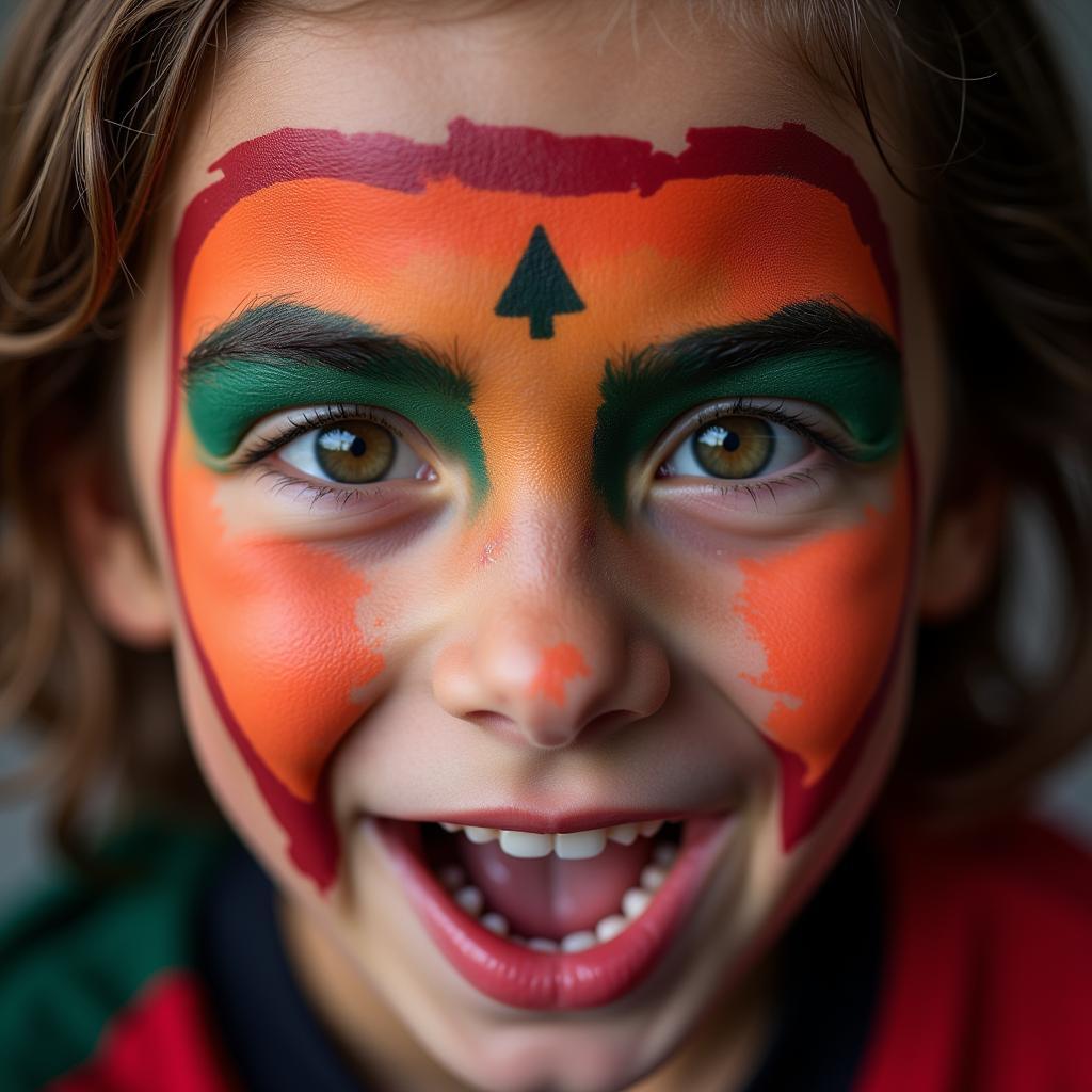 Young Fan with Painted Face