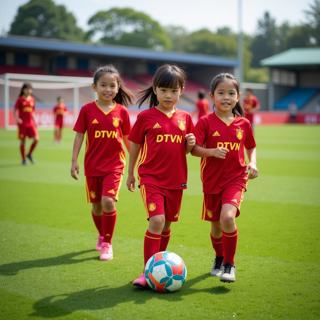 Young Vietnamese Football Players Training