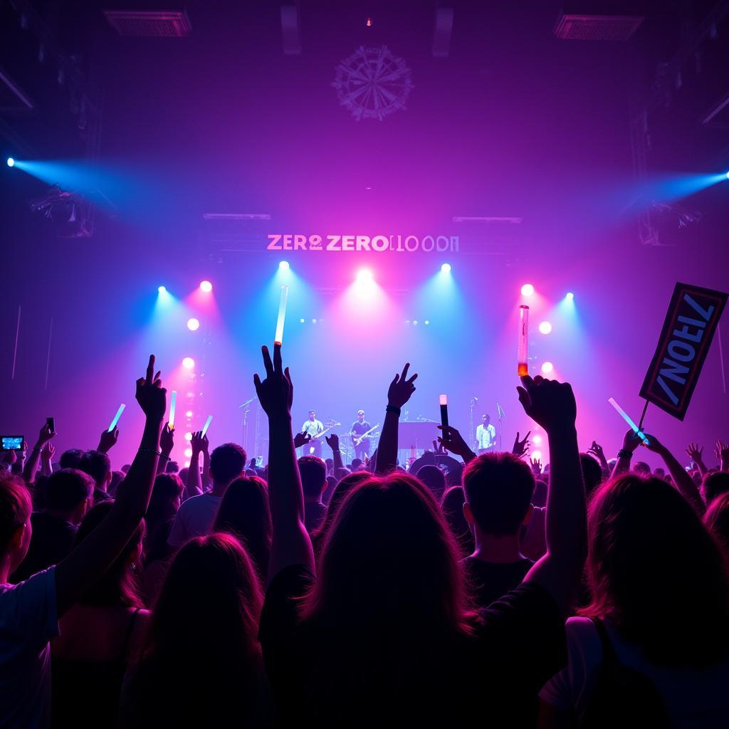 Zero9 fans enthusiastically cheering at a concert