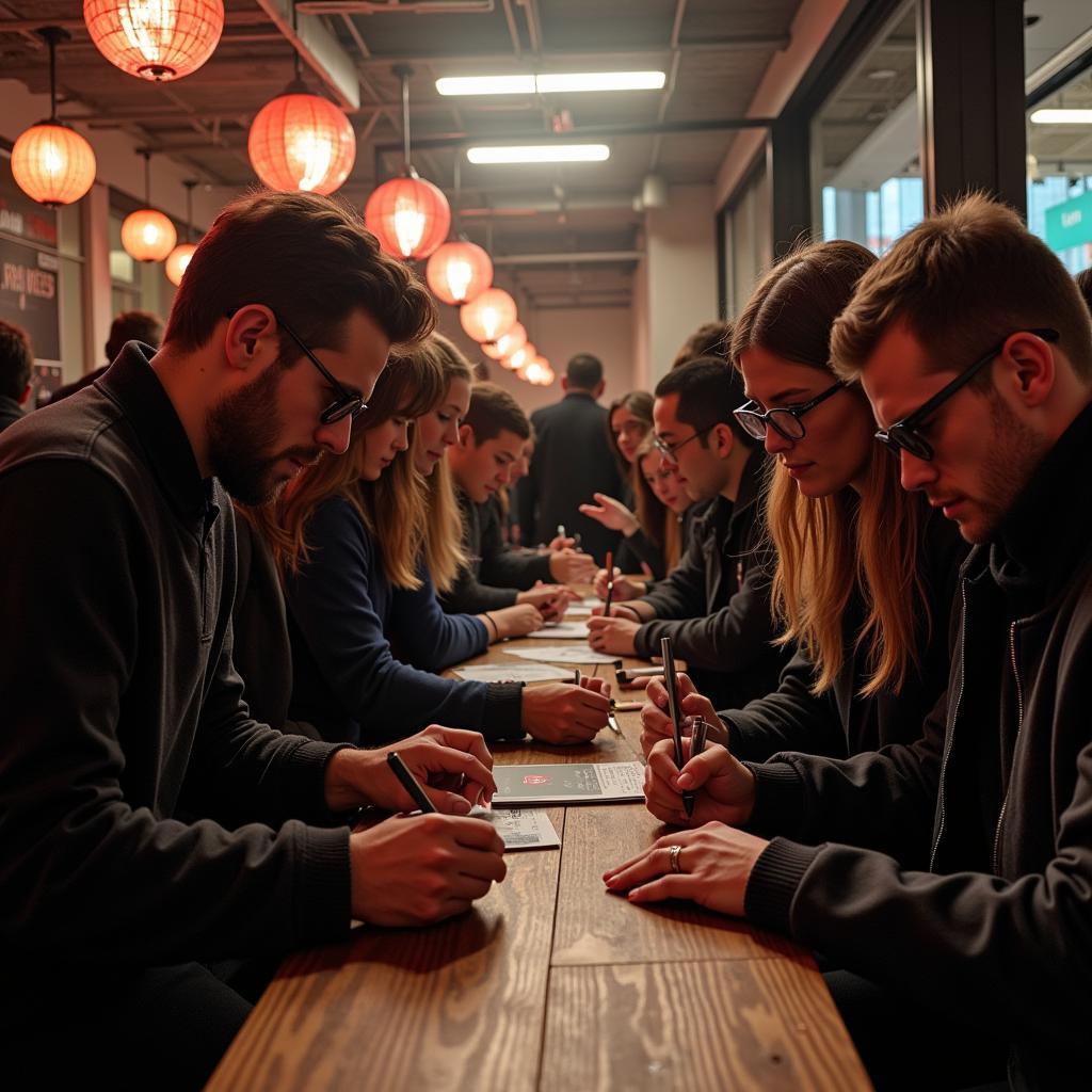 Zero9 members interacting with fans at a meet-and-greet