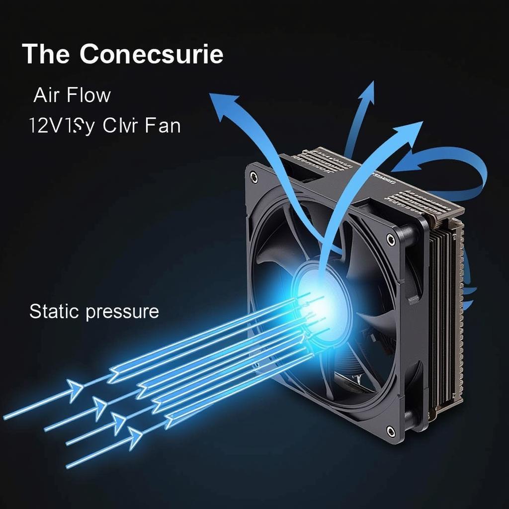 12v 12cm fan airflow illustration