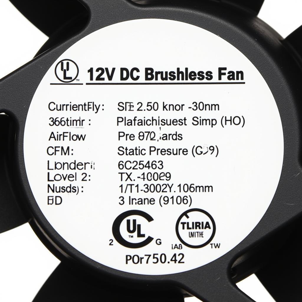 Key Specifications of a 12v DC Brushless Fan Motor