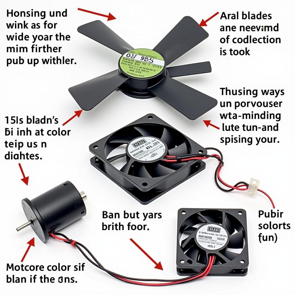 Close-up view of a 12v 6x6 fan