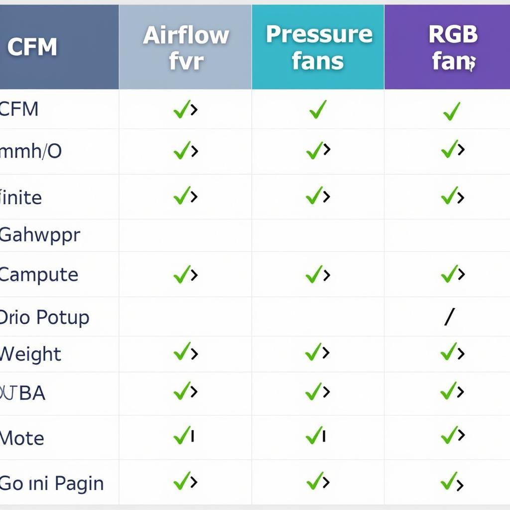 140mm Fan Types Comparison Chart