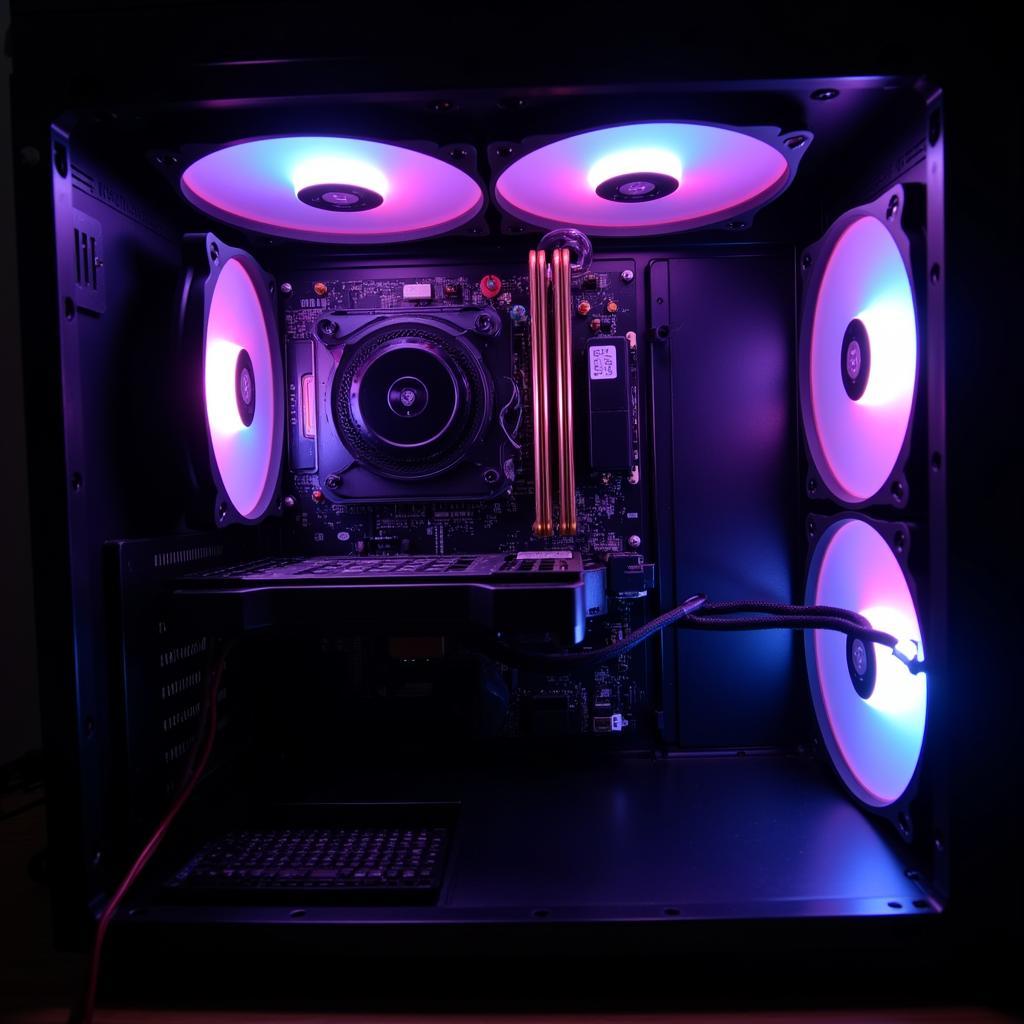 15 lights LED silent fan installed in a PC case