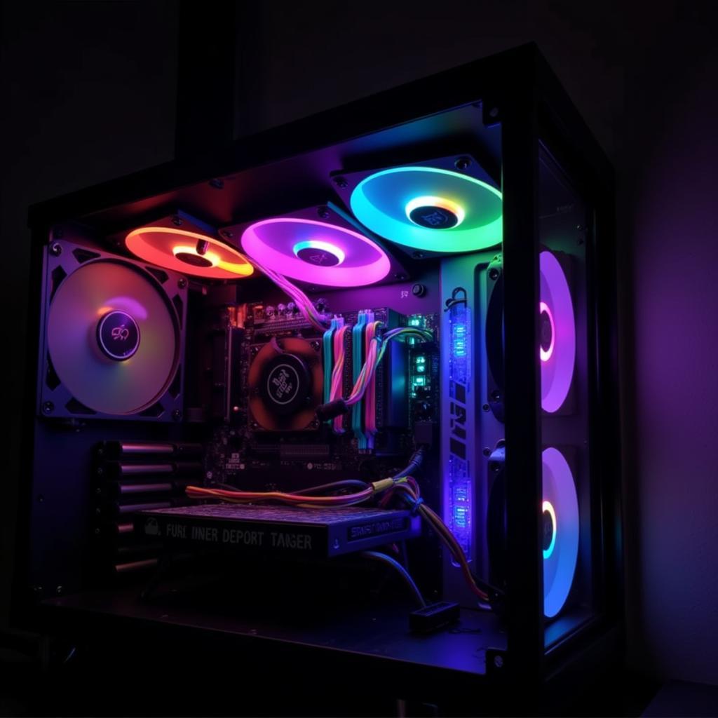 1st Player Fire Dancing RGB Fan Installed in a PC Case