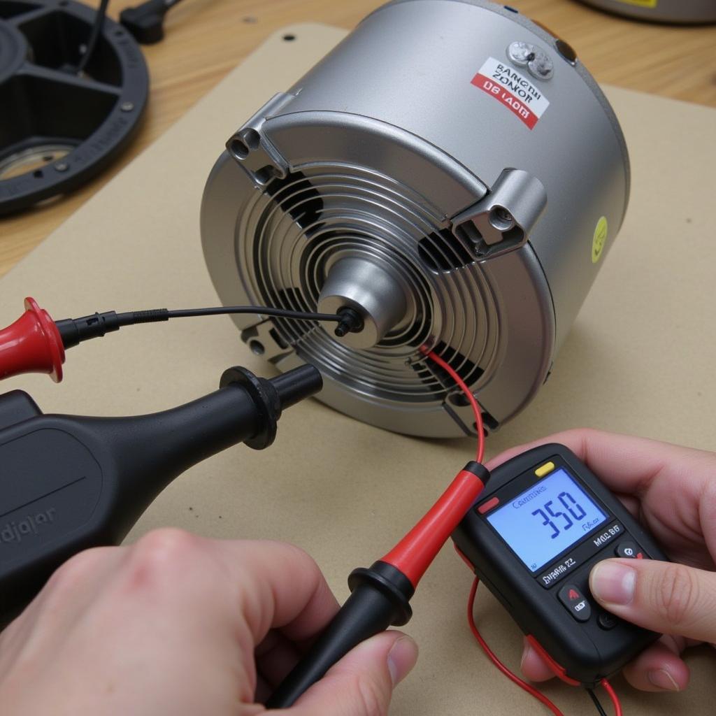 Measuring 350 pa fan capacitance with a meter