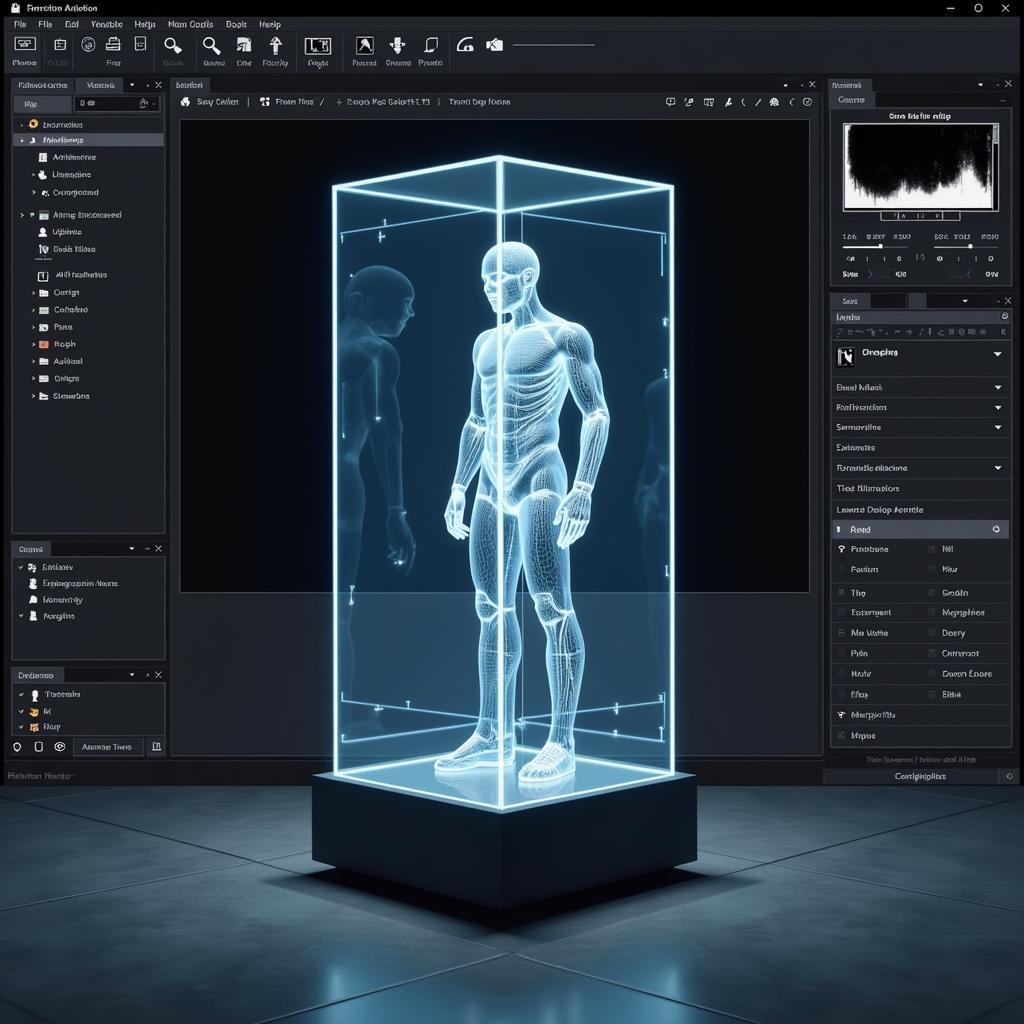 Software interface for creating 3D hologram fan content.