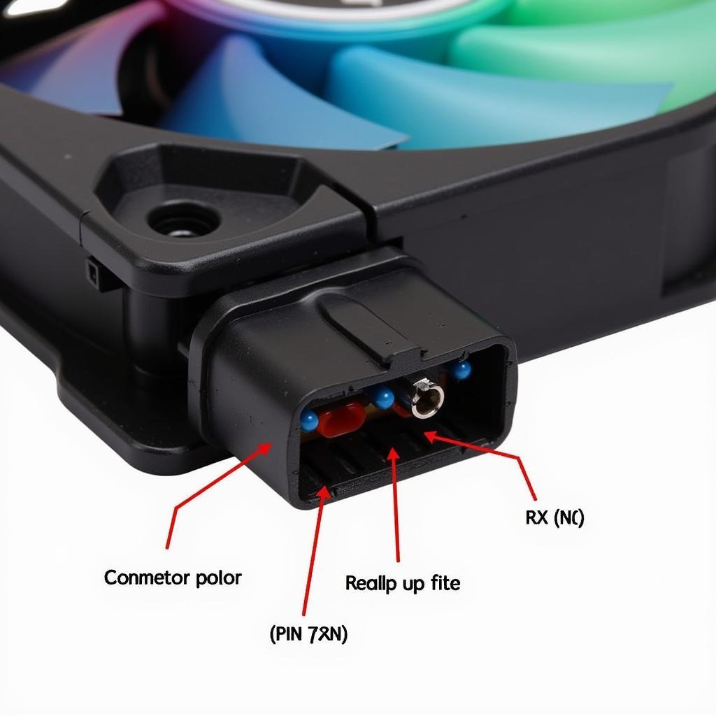 Close-up view of a 4-pin RGB fan connector