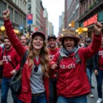 Fans celebrating a victory in San Francisco.