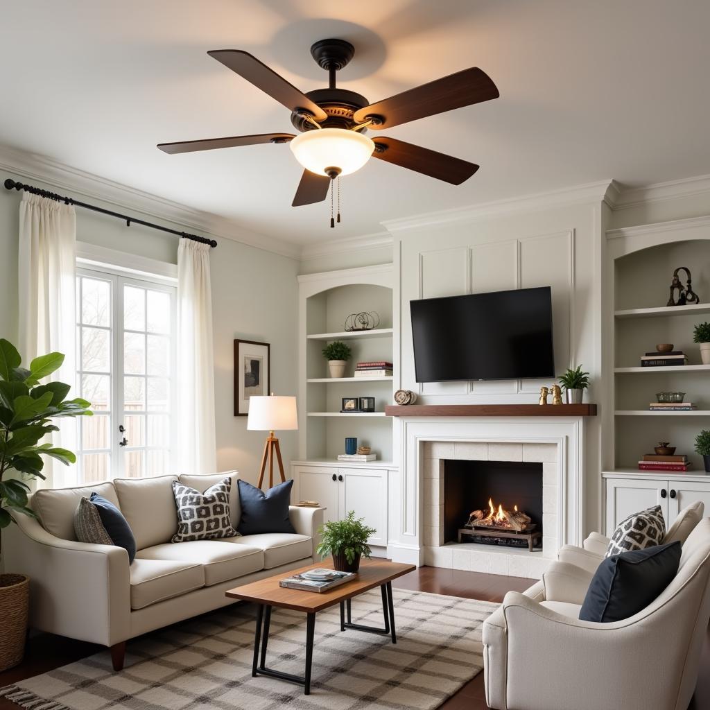 48 Inch Ceiling Fan Enhancing Living Room Ambiance