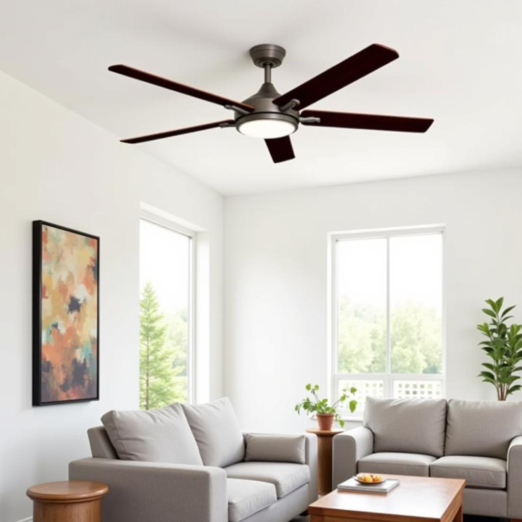 Modern 60-inch Ceiling Fan in a Spacious Living Room