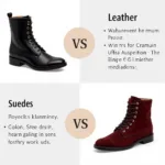 Leather and Suede 8-Eyelet Ankle Boots